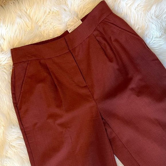 NWT Nine West Chestnut Lined Double Breasted Blazer & Cropped Wide Pants Suit - Picture 7 of 16